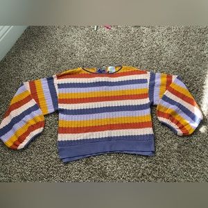 Saylor crop stripped sweater.